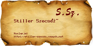 Stiller Szecső névjegykártya